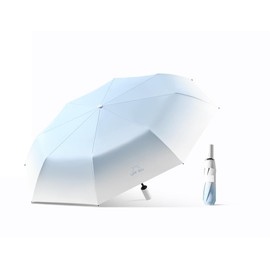 erised's bifrost Compact, Folding Travel Umbrella, Automatic Opening and Closing, UV Protection, 8 Ribs, Lightweight, for Sun and Rain, Small Handbag, for Women and Children, sky blue
