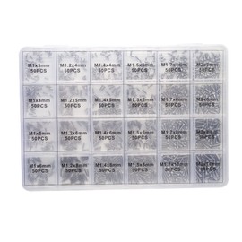 24 Kinds M1 M1.2 M1.4 M1.5 M1.7 M2 304 Stainless Steel Phillips Pan Head Small Self Tapping Screws Assortment Kit