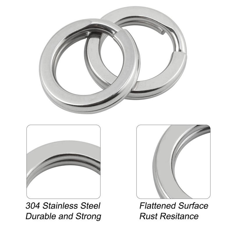 Alwonder 100 Pack Fishing Split Rings Stainless Steel Lure Rings,