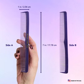 Allegro Combs Juego de 400 peines de peluquería para cortar el pelo, peine de bolsillo para estilista, peine de peinado para hombres y mujeres, fabricado en Estados Unidos, color morado, paquete de 12
