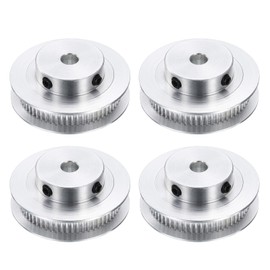 uxcell 4Pcs GT-2 Pulley Synchronous Wheel 60 Teeth 6.35mm Bore, Fit with 6mm Width Belt, Aluminum Alloy Timing Pulley Wheel for 3D Printer, CNC Machine