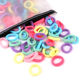 Zingso Baby Hair Scrunchies Girls 100 Pieces Mini Soft Nylon Hair Bows Hair Bands Girls Children Hair Scrunchies Girls Hair Ties Small Hair Bobbles for Small Girls Ample Choice of Colours