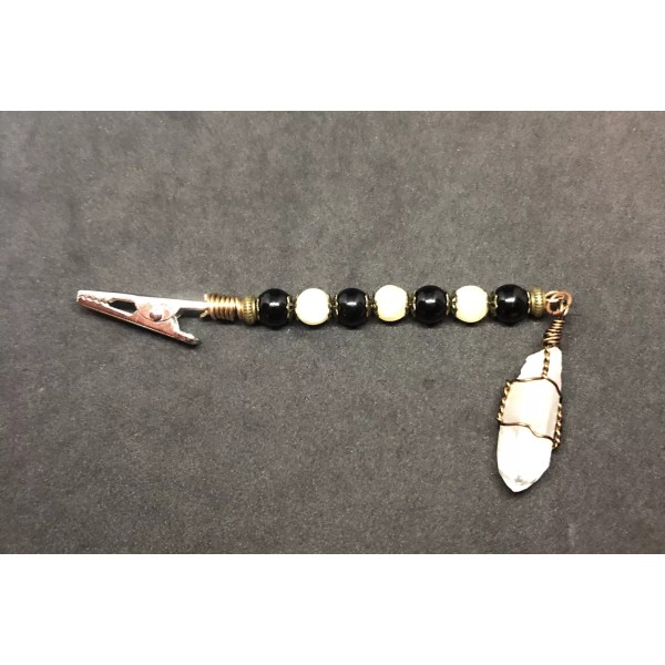 Lost Science Crystals Mizzou Tiger’s Roach Clip, Quartz Crystal Charm,