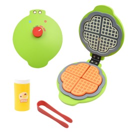Coriver Children's Kitchen Accessories Wooden Waffle Iron Baking Set, Kitchen Accessories for Children, Waffle Iron Roll Toy for Girls Boys 3+ Years Old
