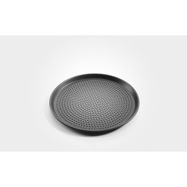 Chabrias Ltd Hard Anodised 14" Perforated Round Pizza Tray with Holes Less-Stick