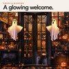 2-Pack Light-Up Hanging Ghost Decorations for Halloween – Warm LED