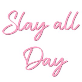 Zzbakress Slay All Day Teen Girl Wall Decor, Full Pink Preppy Aesthetic Wall Art, Decor for Teen Girl Rooms, Dorms, Bedrooms & More, Room Decor for Teen Girls (Elegant)