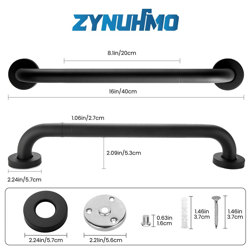 Grab Bars for Shower, Zynuhmo 2 Pack 16 Inch Anti