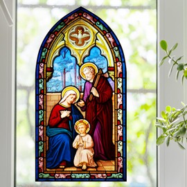 Holy Family Stained Glass Window Film (12.5"x24")