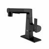 LED Bathroom Faucet with Pull Out Sprayer, Rzoeox Black Temperature