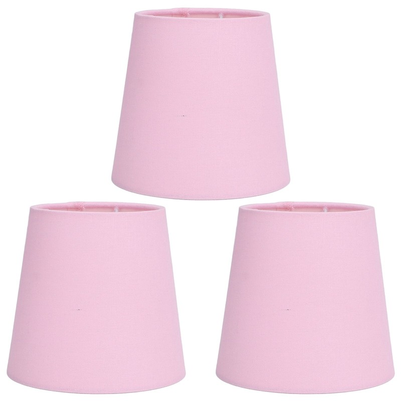 3PCS E14 Lampshade Fabric Ceiling Lamp Shade Exquisite Pink Wall
