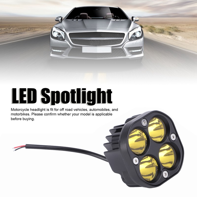 40W Motorcycle Headlight LED Spotlight Yellow Light Waterproof for Off