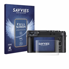 Savvies Pack of 4 Full Screen Protectors for Leica D-Lux 8 Full Cover Screen Protector [3D Curved, Transparent, Anti-Fingerprint]