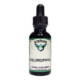 AlchePharma Chlorophyll from Mulberry Leaf as Sodium Copper Chlorophyllin (2mg Copper per 15 Drops) w/Peppermint Essential Oil. (1)