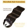 Hetto Micro Ring Hair Extensions Human Hair Darkes tBrown Micro