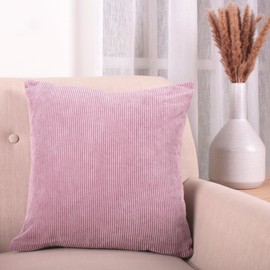 Fusion - Mauve Soft Large Cushion (55 x 55cm) - Filling Included - Large Corduroy Cushion in Mauve Purple - for Living Room & Bedroom - Mauve Cushion with Cover Included/Cushion Insert