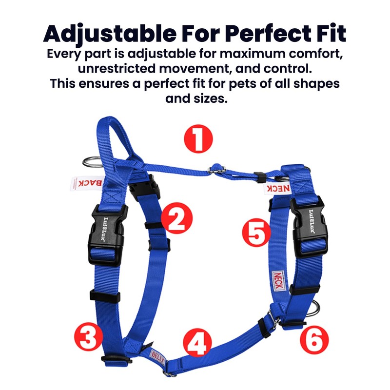 LufeLux Non Restrictive Large Dog Harness, Easy Walk Freedom No