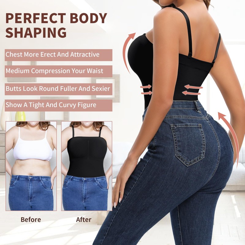 Vivashape - Faja moldeadora sin tirantes para mujer, sin costuras,