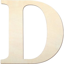 YRONTY 12 Inch Wooden Letters D, 1/5 Inch Thick Blank Unfinished Wood Letter Wooden Sign Board for Painting, Craft and Home Wall Decoration