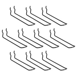 sourcing map 10Pcs Pegboard Hooks, 6 Inch Stainless Steel Peg Board Display Hook Metal Hanging Organizer Accessories for Garage Office Kitchen Stores, Black