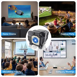 Poxtedsr EL PLP74/V13H010L74 Replacement Projector Lamp Compatible with EPSON EB-1930, EB-1935, H472B, H472C, H506A, H506B, H506C, PowerLite 1930 with Housing