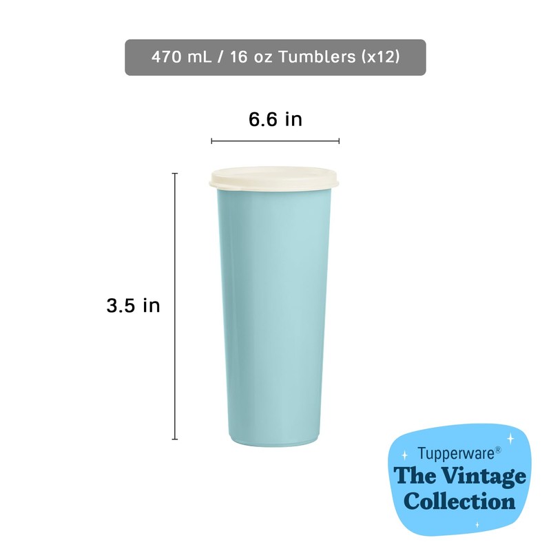 Tupperware Tumbler Set, 12 Count, Dishwasher Safe and BPA Free