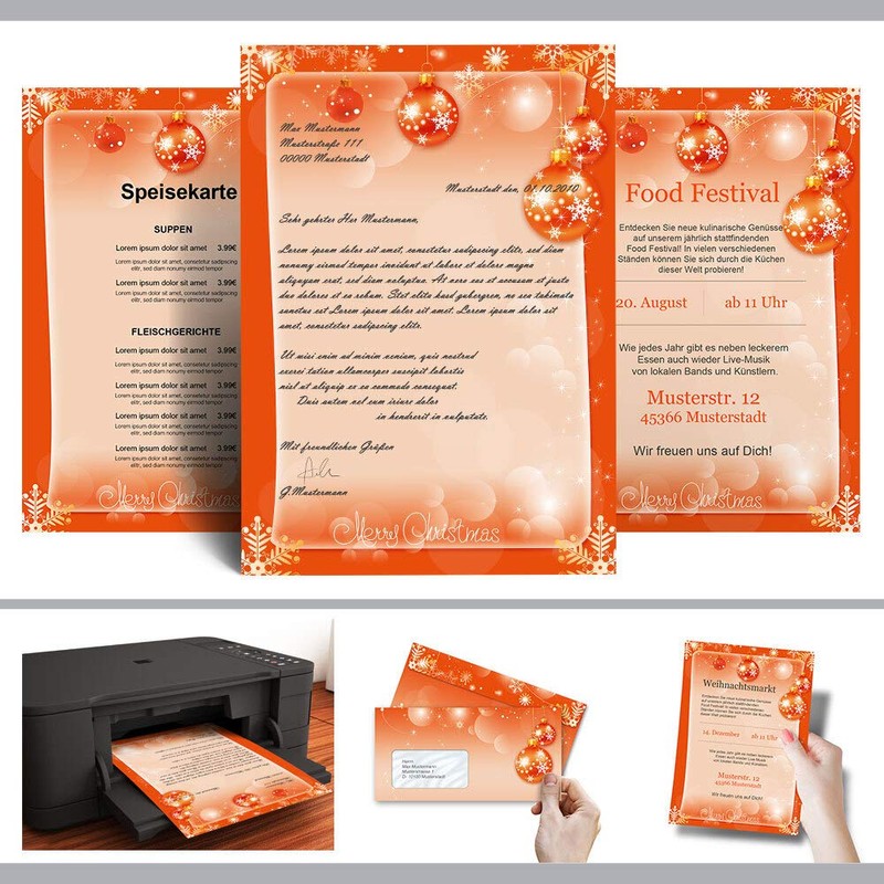 Envelopes Christmas Merry Christmas Pack of 10 Envelopes with Window