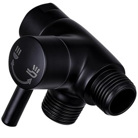 G-Promise Solid Metal Shower Arm Diverter for Hand Held Showerhead and Fixed Spray Head, G 1/2 3-Way Bathroom Universal Diverter System Replacement Part (Matte Black)