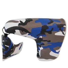 Premium PU Leather Scotty Cameron Odyssey Putter Cover Magnetic Closure Accessories Included (Camo x Blue)