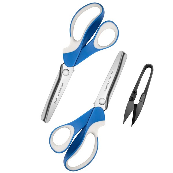 Pinking Shears Set (Pack of 2 PCS, Serrated & Scalloped