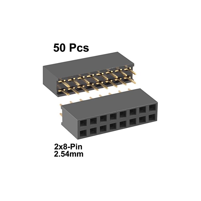 sourcing map Pack of 50 2.54 mm Pitch 2 x