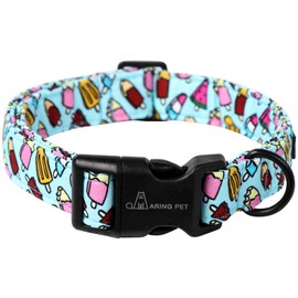 ARING PET Summer Dog Collar-Cotton Ice Cream Dog Collars, Adjustable Popsicle Pet Collar Puppy Collars with Quick Release Buckle for Small Medium Large Dogs