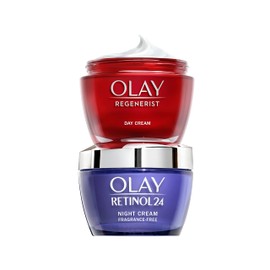 Olay Moisturiser Skin Care Sets & Kits, Womens Gift Sets, Retinol24 Night Cream 50ml & Regenerist Face Cream, 50ml, Instantly Hydrates For 24H
