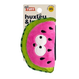 Huxley & Kent Tiny Tuff | Walter Melon | Extra Tough Toy for Small Pups | Funny Dog Toy | Features Squeaker, Crinkle | Machine Washable