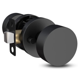 Mega Handles - Buena Privacy Door Knob for Hallway, Closet and Bathroom, Reversible Heavy Duty Design Door Knobs, Fits All Standard Door Sizes, Screws Included - Matte Black (1 Pack)