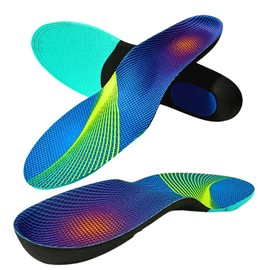 Rela Kino Insole [Physical The] Arch Support, Standing Work, Sports, Exercise, Soccer, Walking Insole (10.0-10.4 inches, Blue M)