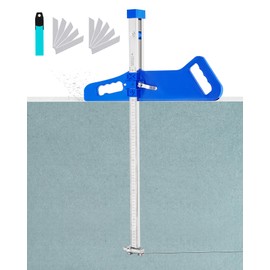 YJINGRUI Drywall Cutting Tool, Foldable Drywall Cutter with Nylon Handle, Fit 0.47" - Plasterboard, Hand Push Gypsum Board Cutter, Plasterboard Cutter with 10pcs Spare Blades, Unit: Centimeter
