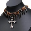 NAMEOF Leopard Y2K Grunge Gothic Choker Women's Studded Cross Necklace