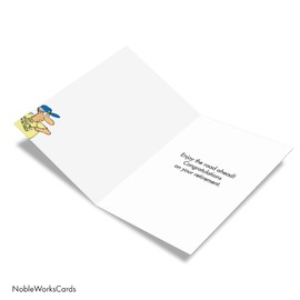 NobleWorks - Funny Retirement Greeting Card with 5 x 7 Inch Envelope (1 Card) Co-Worker, Good Luck Retired T-Shirt C6069RTG