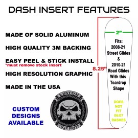 Kustom Cycle Parts Purple Hexagon Metal Dash Insert. Fits 08-21 Street Glide & 10-21 Road Glide