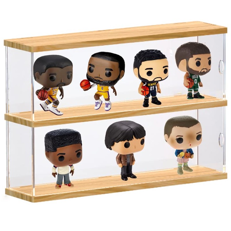 2-Shelves Acrylic Display Case for Collectibles Funko POP Shelves with