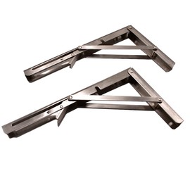 Vmingo Mensula Soporte Repisa Plegable Color Acero Brazo Abatible Escuadra Reforzado Par 30cm 2pzs Servicio Pesado Soportes para Repisas Bisagra de Mesa Plegable