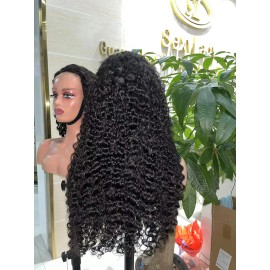 Deep Wave Burmese Curly HD Lace Frontal Wig Cuticle Aligned Raw Hair HD Lace Wig Vendors Glueless Wigs Human Hair Lace Frontstyle: Kinky Curl, stretched length: 12 inches, Lace Size: hd 5x5