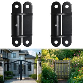 7" Heavy Duty Gate Hinge, Matte Black Fence Banister Hinges Mount Bolt Welded Roller Bearing Gate Heavy Hinges, Iron Hinge Max Bearing Capacity 1100 lbs, for Metal or Wood Garden Gate, Farm Fence