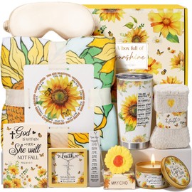 Christian Gifts for Women Faith, Inspirational Religious Gifts Sunflower Gifts for Women, Catholic Spiritual Gift Valentines Day Birthday Gift for Woman Her Mom Sister Friends Grandma Wife w/ Blanket