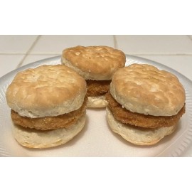 Unbranded CHICKEN SLIDERS IN BISCUITS FREEZE DRIED - 3 CT - BUY 2 BAGS GET FREE SHIPPING!