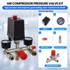 VELPAX Air Compressor Pressure Control Switch with Valve Gauges Regulator,2