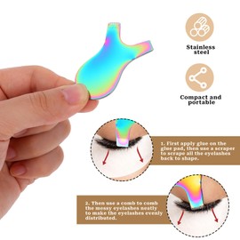 Metal Eyelash Comb, Reusable Lash Lift Comb Y Eyelash Comb Stainless Steel Eyelash Perming Brush Eyelash Curlers Eye Makeup Tool Eyelash Separator Tool for Lash Grafting, Eyelash Extension