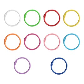 LVYKING 50 Pcs Metallic Loose Leaf Binder Rings, Keychain Key Rings, 1 1/5 Inch Colored Metal Rings for Index Cards Flash Cards Notebook, Paper Rings for Office Supplies, 10 Colors