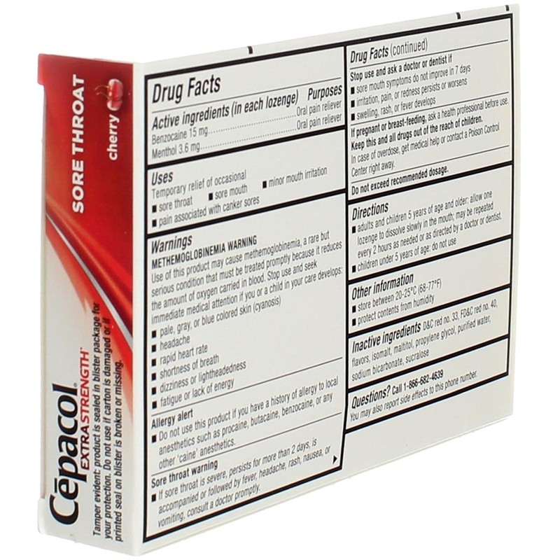 Cepacol Maximum Strength Throat Drop Lozenges, Cherry, 16 Count